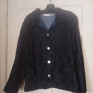 Tantrums Collection Jean Jacket with black lace on the outside Side XL